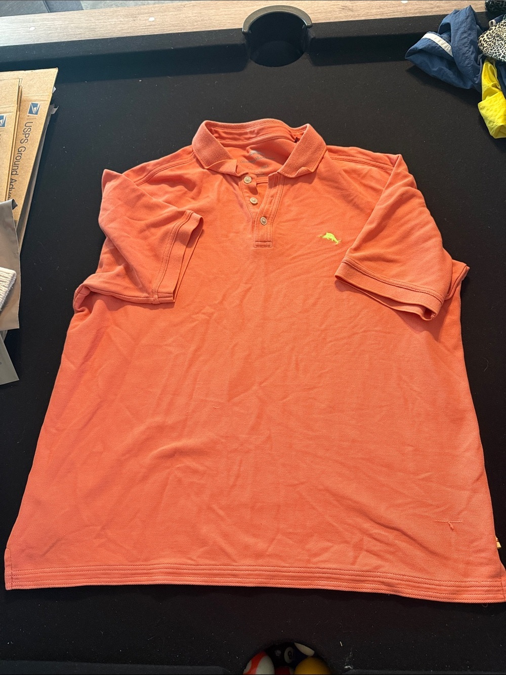 Men's Orange Polo Shirt with Contrast Logo